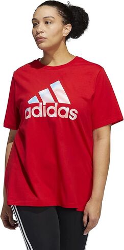 adidas Plus Size Americana Badge of Sport Tee Scarlet 4X in Saudi Arabia