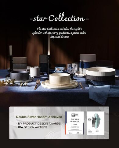مجموعات وجبات الأدوات ومكون الأطباق والأوعية الأطباق Famiware STAR ل 4 و 12 قطعة أطباق مضلعة - أدوات مائدة مائدة مقاومة للرقاقة والخدش ، والميكروويف وغسالة الصحون ، أبيض الكابتشينو in Saudi Arabia
