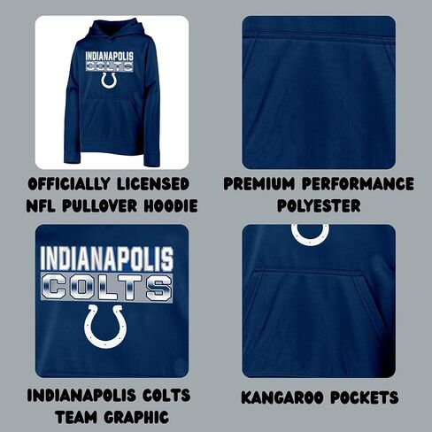 Outerstuff NFL Kids Youth 4-20 Official Team Color Borderline Performance Primary Logo Long Sleeve Pullover Hoodie in Saudi Arabia