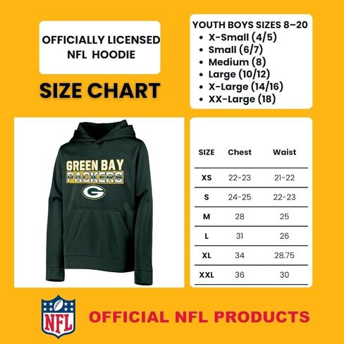 Outerstuff NFL Kids Youth 4-20 Official Team Color Borderline Performance Primary Logo Long Sleeve Pullover Hoodie in Saudi Arabia