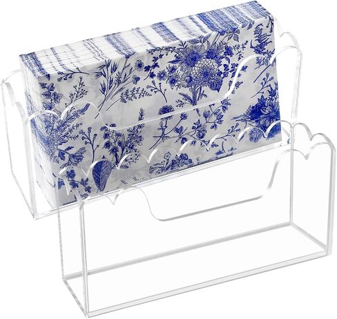 Acrylic Guest Towel Holder for Bathroom, Clear Waterproof Splashing Vertical Napkin Holder, Coaktial Paper for Decor Hotel, Restaurant, Bar, Party (Transparent, Napkin holder - Model B) in Saudi Arabia