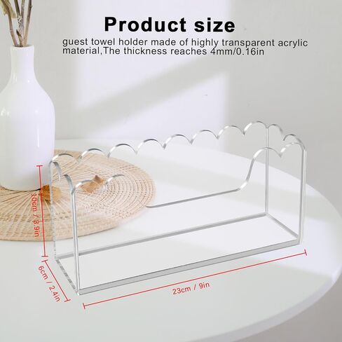 Acrylic Guest Towel Holder for Bathroom, Clear Waterproof Splashing Vertical Napkin Holder, Coaktial Paper for Decor Hotel, Restaurant, Bar, Party (Transparent, Napkin holder - Model B) in Saudi Arabia
