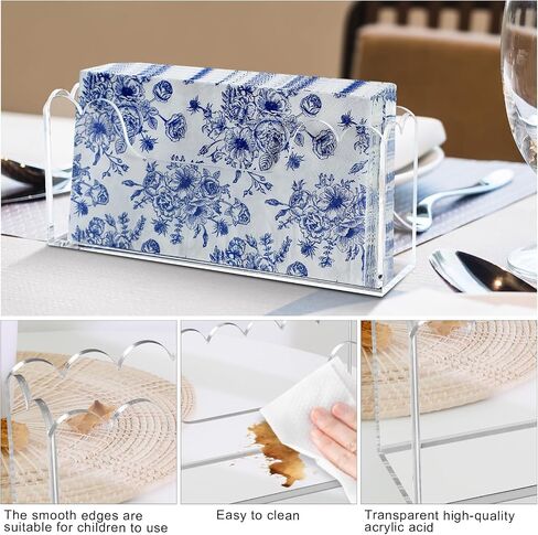 Acrylic Guest Towel Holder for Bathroom, Clear Waterproof Splashing Vertical Napkin Holder, Coaktial Paper for Decor Hotel, Restaurant, Bar, Party (Transparent, Napkin holder - Model B) in Saudi Arabia