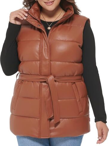 Levi's Women's Plus Size Vegan Leather Puffer Vest in Saudi Arabia