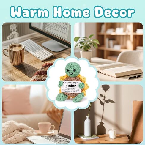 صديق الصداقة هدايا للنساء الرجال - 1pc إيجابية الكروشيه المصنوعة يدويًا ديكور سلحفاة عباد الشمس - هدايا عيد ميلاد للنساء الصداقة ، السلحفاة الحاضرة لأفضل صديق BFF - 2.8x2x3.9 بوصة in Kuwait