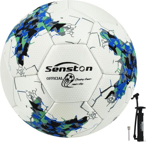 Senston 12-Panel Soccer Ball Size 5 - Embossed PU Leather Cover, Butyl Bladder & Wound Thread for Superior Grip, Control & Air Retention - Match/Training Soccer Ball in Saudi Arabia