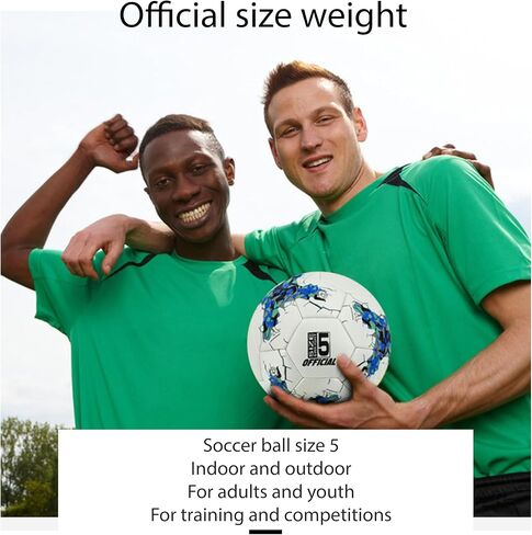 Senston 12-Panel Soccer Ball Size 5 - Embossed PU Leather Cover, Butyl Bladder & Wound Thread for Superior Grip, Control & Air Retention - Match/Training Soccer Ball in Saudi Arabia
