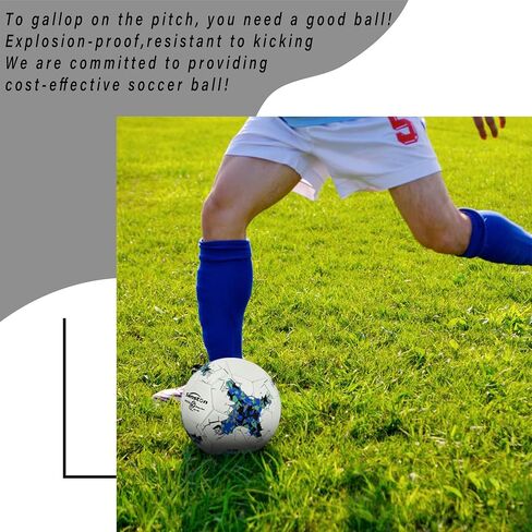 Senston 12-Panel Soccer Ball Size 5 - Embossed PU Leather Cover, Butyl Bladder & Wound Thread for Superior Grip, Control & Air Retention - Match/Training Soccer Ball in Saudi Arabia