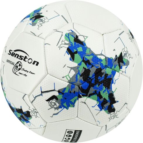 Senston 12-Panel Soccer Ball Size 5 - Embossed PU Leather Cover, Butyl Bladder & Wound Thread for Superior Grip, Control & Air Retention - Match/Training Soccer Ball in Saudi Arabia