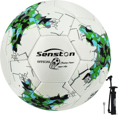Senston 12-Panel Soccer Ball Size 5 - Embossed PU Leather Cover, Butyl Bladder & Wound Thread for Superior Grip, Control & Air Retention - Match/Training Soccer Ball in Saudi Arabia