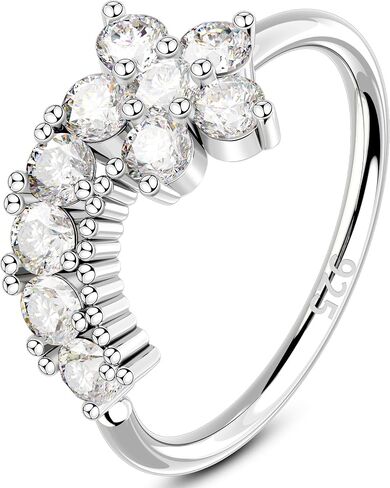 melighting 20g خاتم الأنف المزدوج طوق 925 الجنيه الاسترليني الفضي 8 مم طوق الأنف سلسا سلسا حلزونًا مفتوحًا خارقًا في حلق CZ Clatring ثقب الأنف للنساء in Kuwait