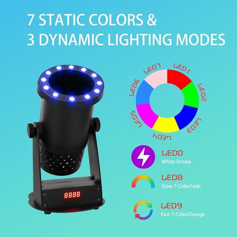 Professional Electric Confetti Machine with LED Lights, 1500W DMX Control Digital Confetti Cannon wth Remote Control for Weddings, DJ Party, Stage Shows, Concert Event Show Christmas, Powerful Output in Saudi Arabia