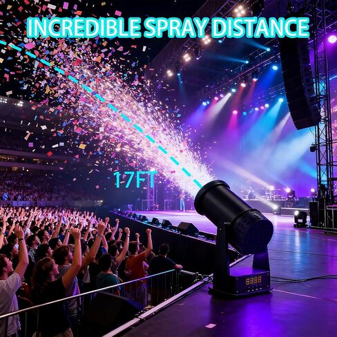 Professional Electric Confetti Machine with LED Lights, 1500W DMX Control Digital Confetti Cannon wth Remote Control for Weddings, DJ Party, Stage Shows, Concert Event Show Christmas, Powerful Output in Saudi Arabia