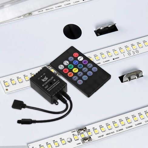 Uonlytech RGB Led وحدة تحكم بالموسيقى مع جهاز تحكم عن بعد بالأشعة تحت الحمراء 20 مفتاحًا مستشعر صوت لأضواء شريط Led شريط مرن للتحكم في الإضاءة in Kuwait