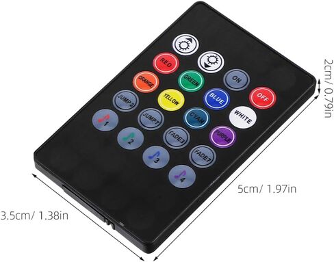 Uonlytech RGB Led وحدة تحكم بالموسيقى مع جهاز تحكم عن بعد بالأشعة تحت الحمراء 20 مفتاحًا مستشعر صوت لأضواء شريط Led شريط مرن للتحكم في الإضاءة in Kuwait