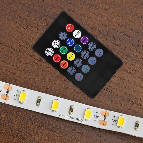 Uonlytech RGB Led وحدة تحكم بالموسيقى مع جهاز تحكم عن بعد بالأشعة تحت الحمراء 20 مفتاحًا مستشعر صوت لأضواء شريط Led شريط مرن للتحكم في الإضاءة in Kuwait