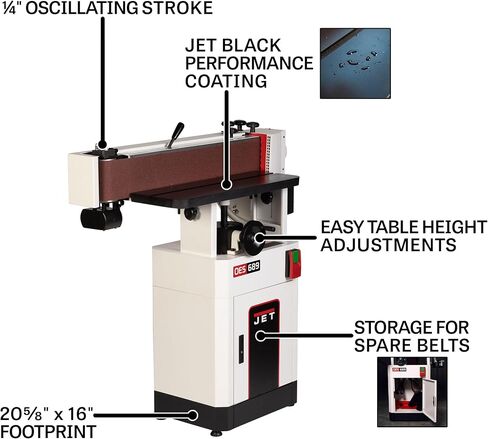 Jet Black 6 "X 89" Sander الحافة المتذبذبة ، 1-3/4 HP ، 115/230V 1PH (نموذج OES-689-BLK) in Saudi Arabia