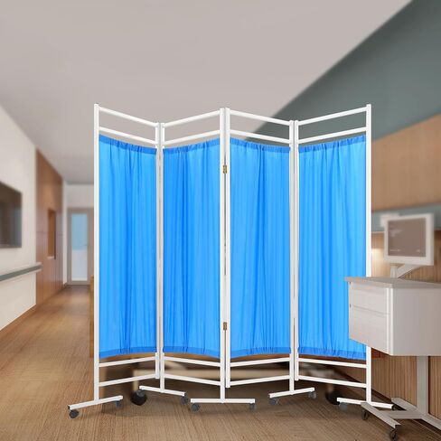 Rolling Medical Privacy Screen, 6 ft Tall Room Divider, 5-Panels Temporary Partition Wall Panels for Beauty Salon, Hospital, Clinic, Massage Room (Pink) in Saudi Arabia