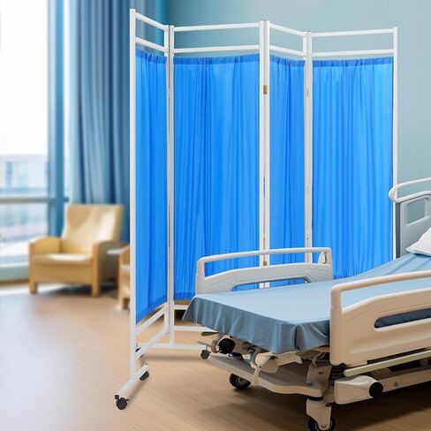 Rolling Medical Privacy Screen, 6 ft Tall Room Divider, 5-Panels Temporary Partition Wall Panels for Beauty Salon, Hospital, Clinic, Massage Room (Pink) in Saudi Arabia