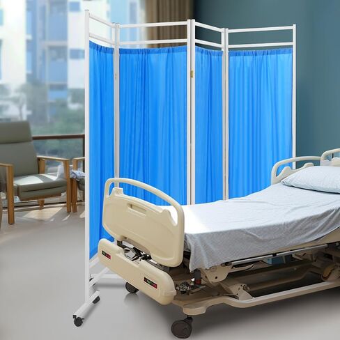 Rolling Medical Privacy Screen, 6 ft Tall Room Divider, 5-Panels Temporary Partition Wall Panels for Beauty Salon, Hospital, Clinic, Massage Room (Pink) in Saudi Arabia