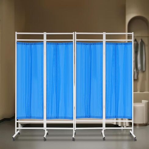 Rolling Medical Privacy Screen, 6 ft Tall Room Divider, 5-Panels Temporary Partition Wall Panels for Beauty Salon, Hospital, Clinic, Massage Room (Pink) in Saudi Arabia