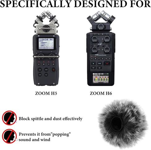 Geekria للمبدعين فروي الزجاج الأمامي المتوافق مع Zoom H2N ، H4N ، H4N Pro Handy Recorder ، Mic Deadcat Wind Windshield ، الزجاج الأمامي ، مسجل رقمي محمول (رمادي / 2 حزمة) in Kuwait