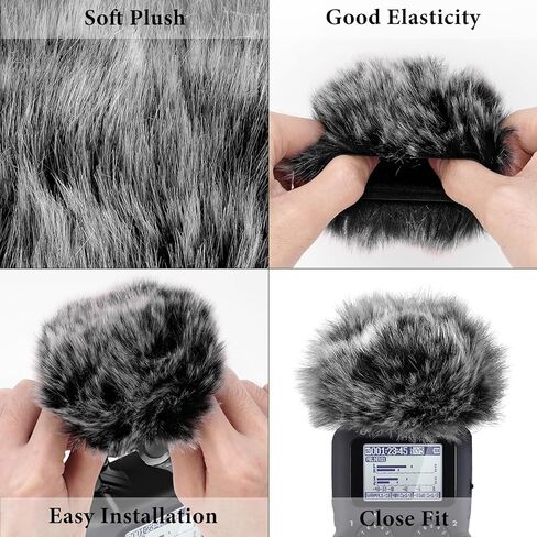 Geekria للمبدعين فروي الزجاج الأمامي المتوافق مع Zoom H2N ، H4N ، H4N Pro Handy Recorder ، Mic Deadcat Wind Windshield ، الزجاج الأمامي ، مسجل رقمي محمول (رمادي / 2 حزمة) in Kuwait