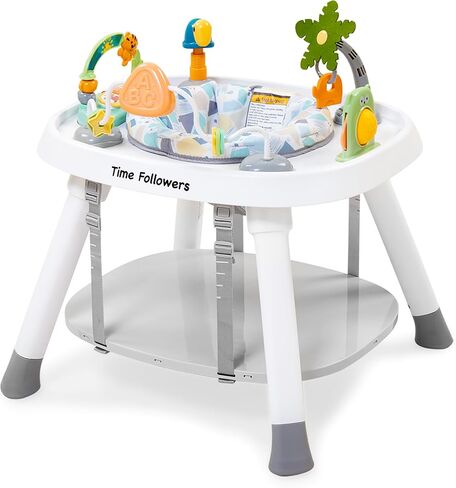 تايم متابعين ® مركز نشاط الأطفال | 3 مراحل 4MODES ACTIVITION CENTER & PLAY TABLE | تصميم Montessori- ملهى | Exersaucer ، Jumper & Bouncer for Baby Ages 6m+ (Beige) in Kuwait