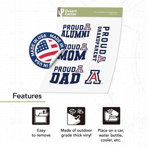 Desert Cactus University of Cincinnati Sticker Bearcats UC Vinyl Decal Laptop Water Bottle Car Scrapbook (Family Full Sheet) in Saudi Arabia