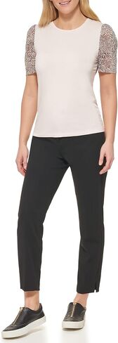DKNY Womens Printed Mixed Media Puff S/S in Saudi Arabia