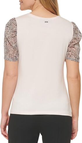 DKNY Womens Printed Mixed Media Puff S/S in Saudi Arabia