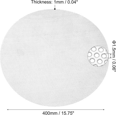 PATIKIL 4" Diameter 304 Stainless Steel Perforated Sheet, 2 Pcs 0.06" Hole 19GA Expanded Metal Mesh Round Slices Plate Screen Decorative Meshes for Ventilation Grill Smoking, Silver Tone in Saudi Arabia