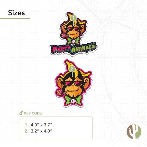 Desert Cactus Party Animals Sticker Decal Vinyl Baseball Laptop Water Bottle Car Scrapbook (Type 4 inch A) in Saudi Arabia