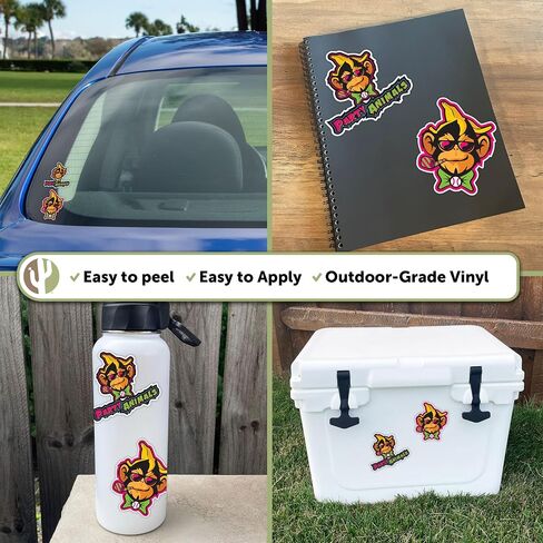 Desert Cactus Party Animals Sticker Decal Vinyl Baseball Laptop Water Bottle Car Scrapbook (Type 4 inch A) in Saudi Arabia