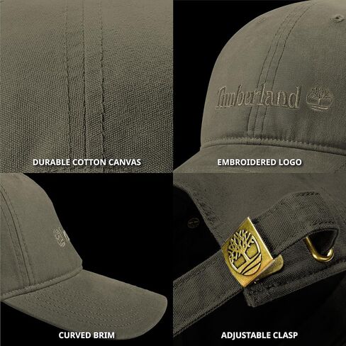 Timberland Cooper Hill Men's Baseball Cap - Cotton Canvas, Adjustable, Lightweight & Stylish Hat for Outdoor Activities in Saudi Arabia