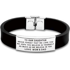 FALOGIJE to Our/My Daughter Gifts Bracelet with Inspirational Love Quotes