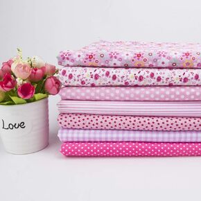 7Pcs 20" x 20" Cotton Fabric DIY Making Supplies Quilting Patchwork Fabric Fat Quarter Bundles DIY for Quilting Patchwork Cushions Cotton Fabric for Patchwork (Color Mixing, 20" x 20")