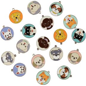 Uniquer 18Pcs 9 Styles Enamel Dog Charms for Jewelry Making,Cute Pet Dog Charms,Alloy Animal Charms for DIY Jewelry Bracelet Necklace Accessories
