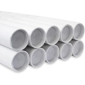 MagicWater Supply Mailing Tube - 2 in x 9 in - White - 10 Pack - for Shipping and Storage of Posters, Arts, Crafts, and Documents