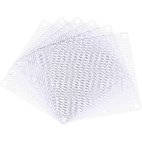 MECCANIXITY 6PCS PC Dust Filter, 90x90mm PVC Computer Case Cooler Dustproof Mesh Cover Fan Grills for Computer Chassis Speakers, White