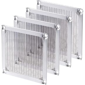 MECCANIXITY 80mm Computer Fan Filter Grills Stainless Steel Mesh Dustproof Case Cover for Computers, Pack of 4