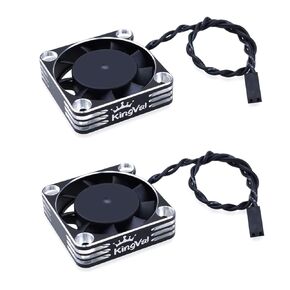 KingVal 2PCS 40x40mm Aluminum Cooling Fan 16000RPM Rapid Cooling for 1/10 1/8 4068 4092 4074 RC Car Brushless Motor (Silver)