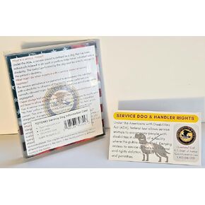 TOTOMO 60pc ADA Service Dog and Handler's Legal Right Information Card - Double Size Folded Business Card with Easy-to-Read Large Text Waterproof and Tear-Resistant Paper