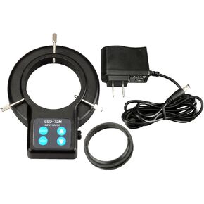 AmScope LED-72AM 72 LED Compact Four-Zone Microscope Ring Light Illuminator with Adapter