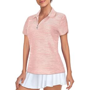 Misyula Womens Golf Shirt Short Sleeve Quarter Zip Polo Casual Workout Tops S-XXL