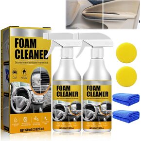 HongChengSM Multi-Purpose Foam Cleaner,Car Interior Foam Refinisher Cleaner,All Around Master Foam Cleaner, Foam Cleaner All Purpose for Car, Interior (2pcs)