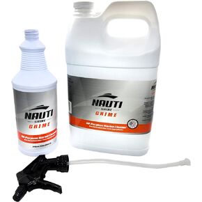 Nauti Shine Grime, Marine/Automotive Stain Remover, Cleaner And Degreaser One Gallon W/ 32 Ounce Spray Bottle