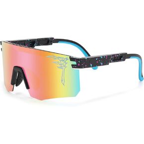 FIXEROS Polarized Youth Baseball Sunglasses for Age 8-16 Boys Girls UV400 Kids Cycling Eyewear Teenagers Sports Glasses