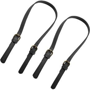 Piutouyar 2 Pcs PU Leather Purse Handles 65cm - 71cm / 25.6Inch-28Inch Adjustable Leather Purse Strap Double Buckle Leather Shoulder Strap Replacement, Brown