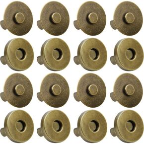 Onwon 20 Set Magnetic Snaps for Purse Magnetic Bag Fastener Clasp Magnetic Button Replacement Kit Perfect for Purse, Bag, Clothes, Leather (Antique Brass 18mm)